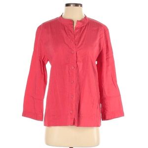 Eileen Fisher Elegant Coral Button-Down Shirt